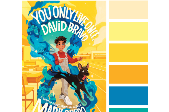 #Read By Color: Xoloitzcuintle | features the book cover of YOU ONLY LIVE ONCE, DAVID BRAVO by Mark Oshiro and a complimentary color palette.